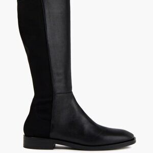 NEW Stuart Weitzman Black Leather Stretch Back Gillian 60 OTK Boots US 6
